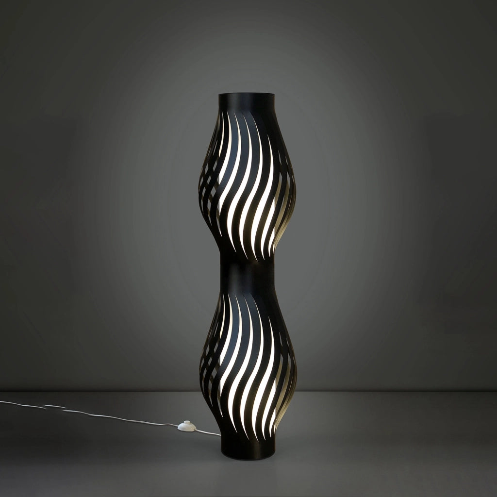 Piantana Moderna Helios Polilux ® Nero 2 Luci E27 H123Cm