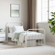 Giroletto con Testiera e Pediera-Struttura Letto Metallo Bianco 90x200 cm 388230