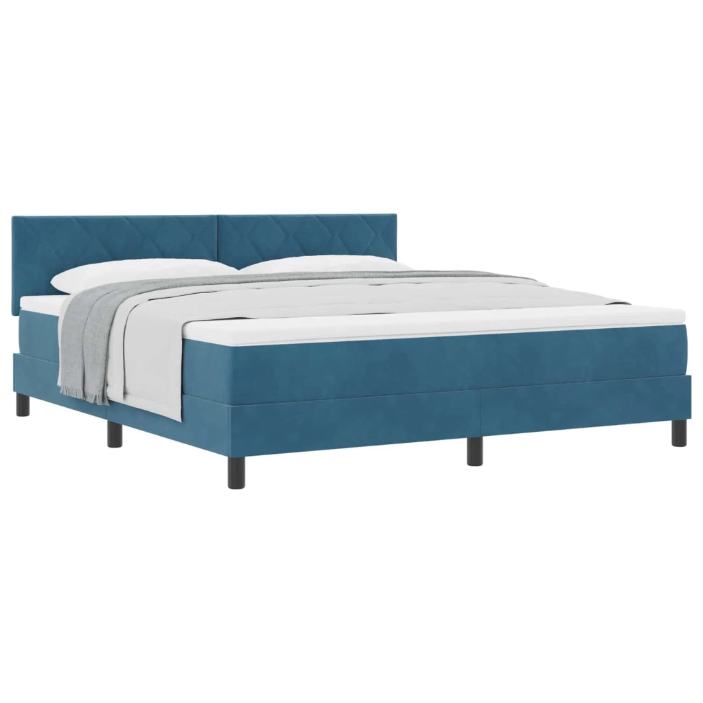 Letto a molle con materasso Blu Scuro 180 x 200 cm Velluto 3339258