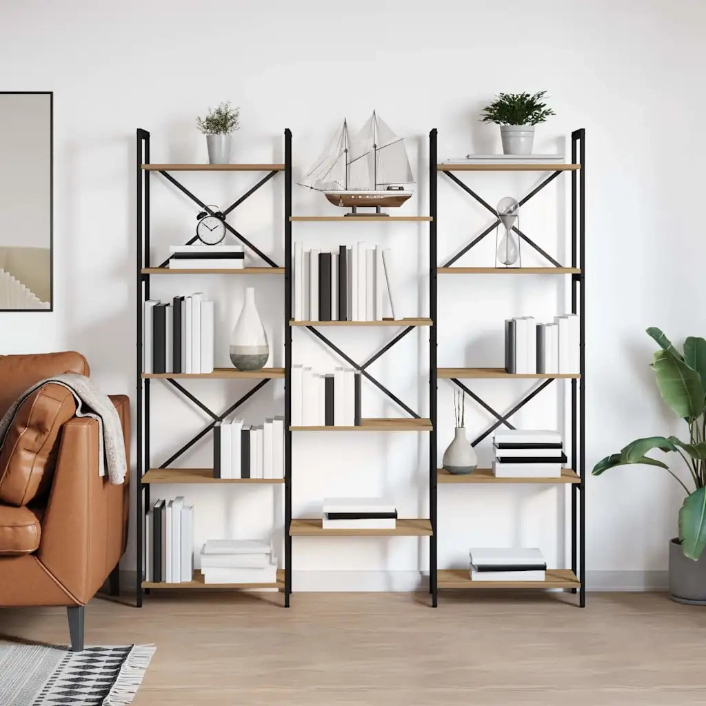 vidaXL Libreria rovere artigianale 156 x 25 x 167.5 cm
