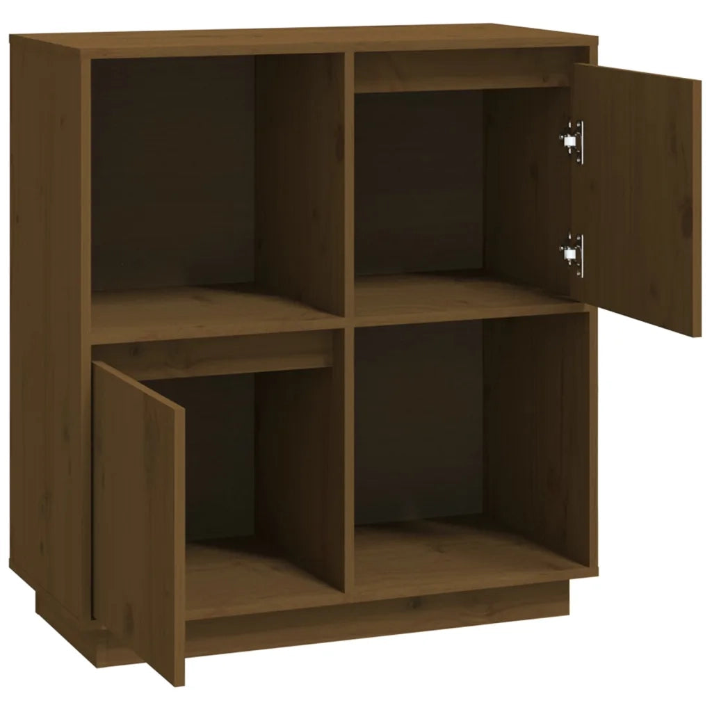 Credenza | Madia | Buffet da pranzo | Armadio da pranzo Marrone Ambrato 74x35x80 cm in Legno Massello di Pino