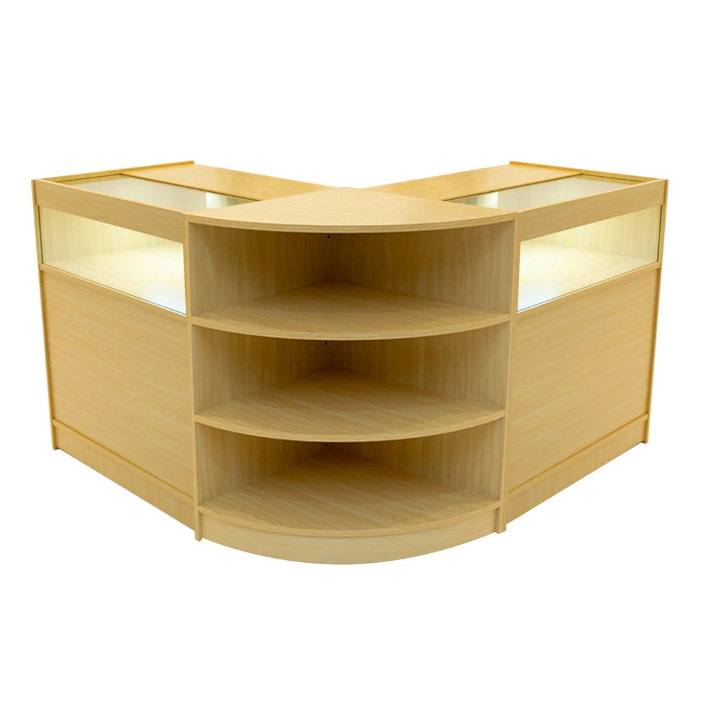 Set Bancone Acero Theseus LED B900 LM60 con Serratura e Vetrina Espositiva