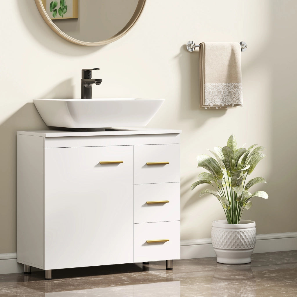 Mobiletto Bagno Sottolavabo ¨C zephmum ¨C Bianco 60x30x30