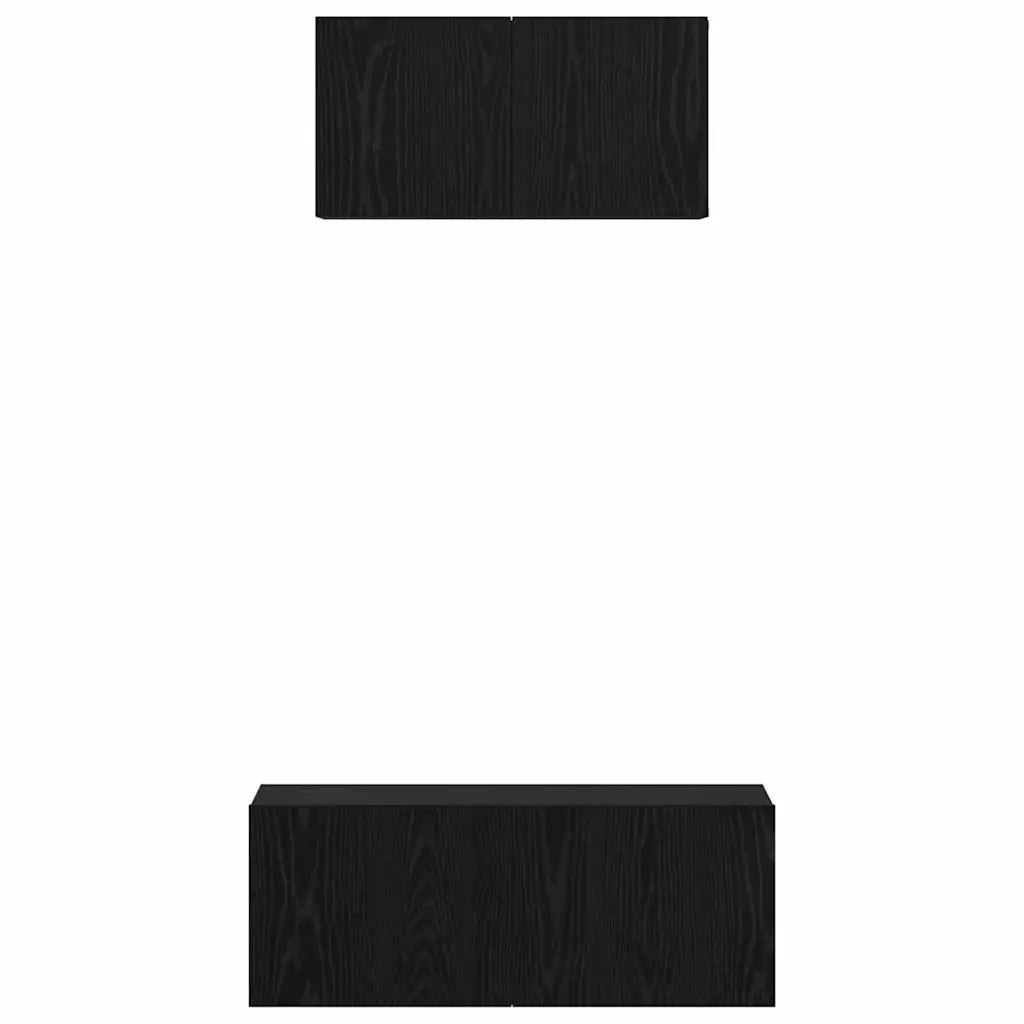 Set mobile TV 2 pcs Rovere Nero Legno multistrato 3393382