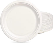 Servizio da tavola in cartone 100 pezzi 26 cm - Bianco - Tavoliere da festa - Biodegradabile - Piatti in carta - Fornitura di nozze