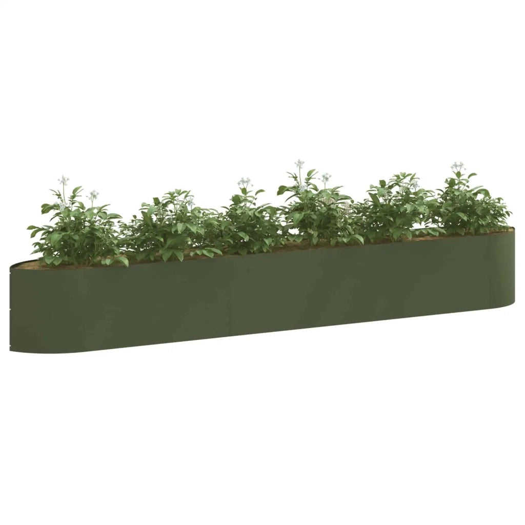 Letto rialzato da giardino Verde Oliva 300 x 40 x 40 cm Acciaio 8011729