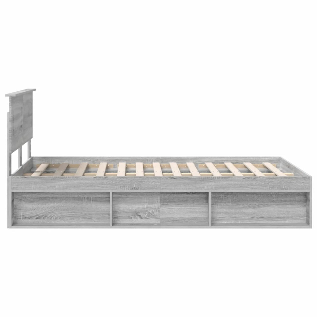 Struttura del letto con testiera Grigio Sonoma 120 x 190 cm 3407900