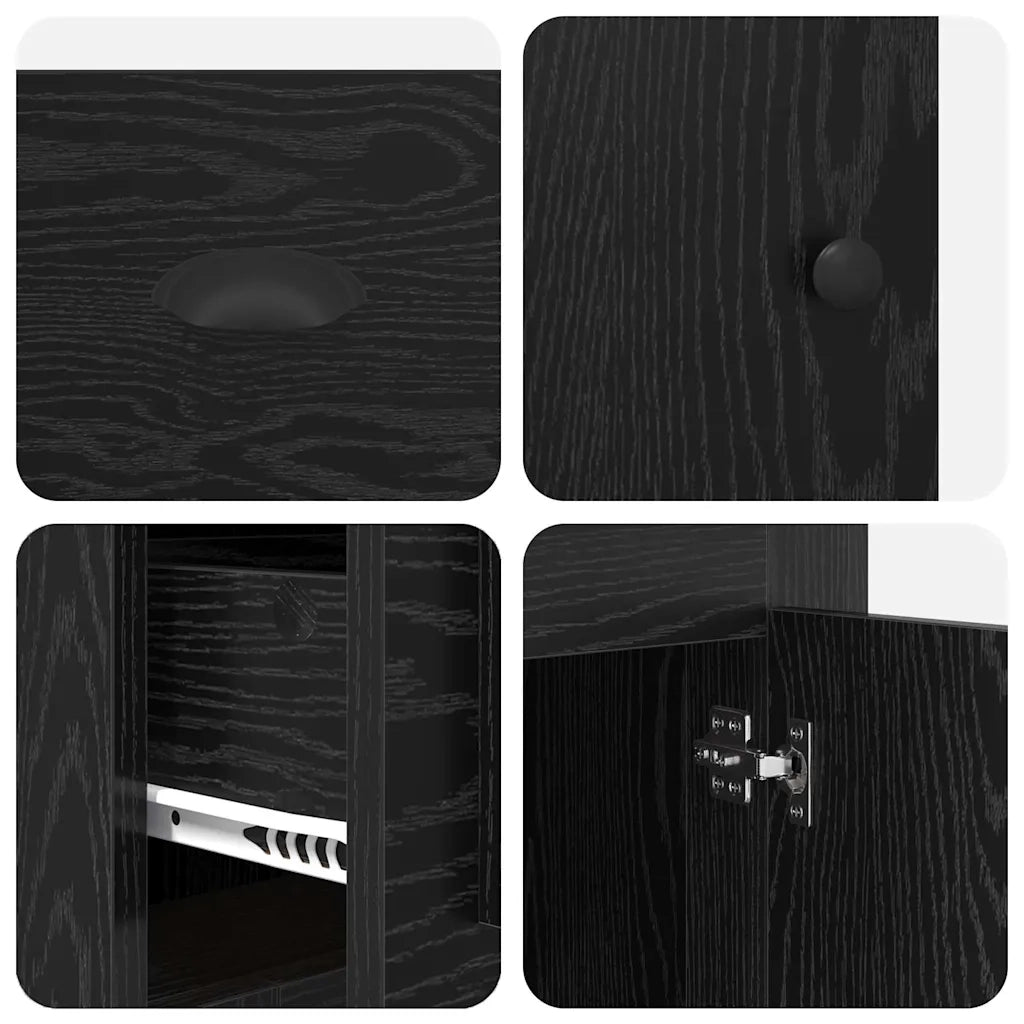 Scrivania con armadietto Rovere Nero Legno ingegnerizzato 3402679