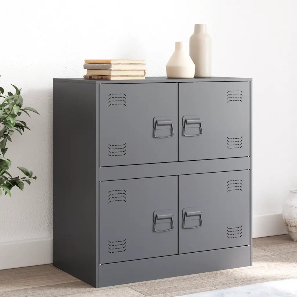 Credenza | Madia | Buffet da pranzo | Armadio da pranzo Antracite 67x39x73 cm in Acciaio