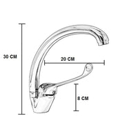 Miscelatore canna alta con leva clinica, canna girevole