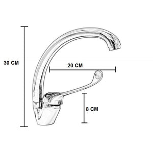 Miscelatore canna alta con leva clinica, canna girevole