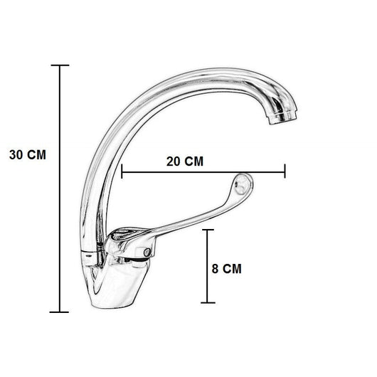 Miscelatore canna alta con leva clinica, canna girevole