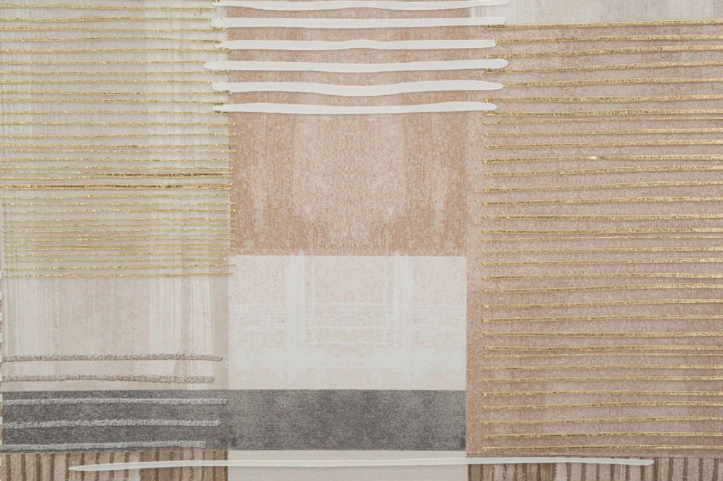 Stampa Dipinta su Tela Lignes con Cornice 60x3x60 cm in Pino e Tela e Plastica