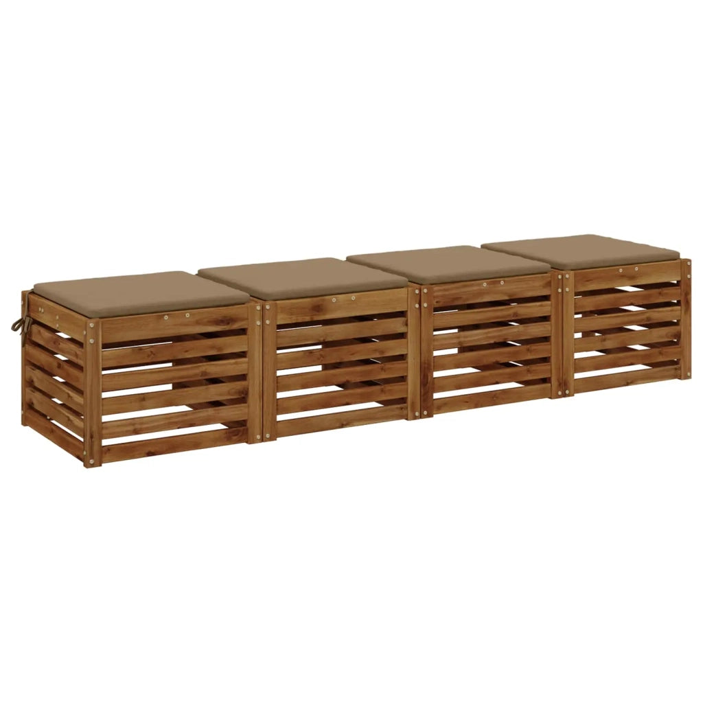 Cuscini per Sedia in 4 Pezzi SOEST 4 pz 100% Poliestere Tortora 944524
