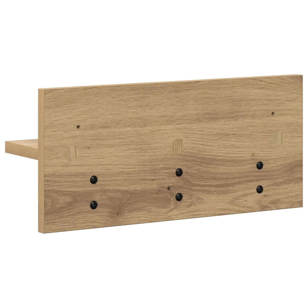 vidaXL Appendiabiti a muro rovere artigianale 40 x 10.5 x 18 cm