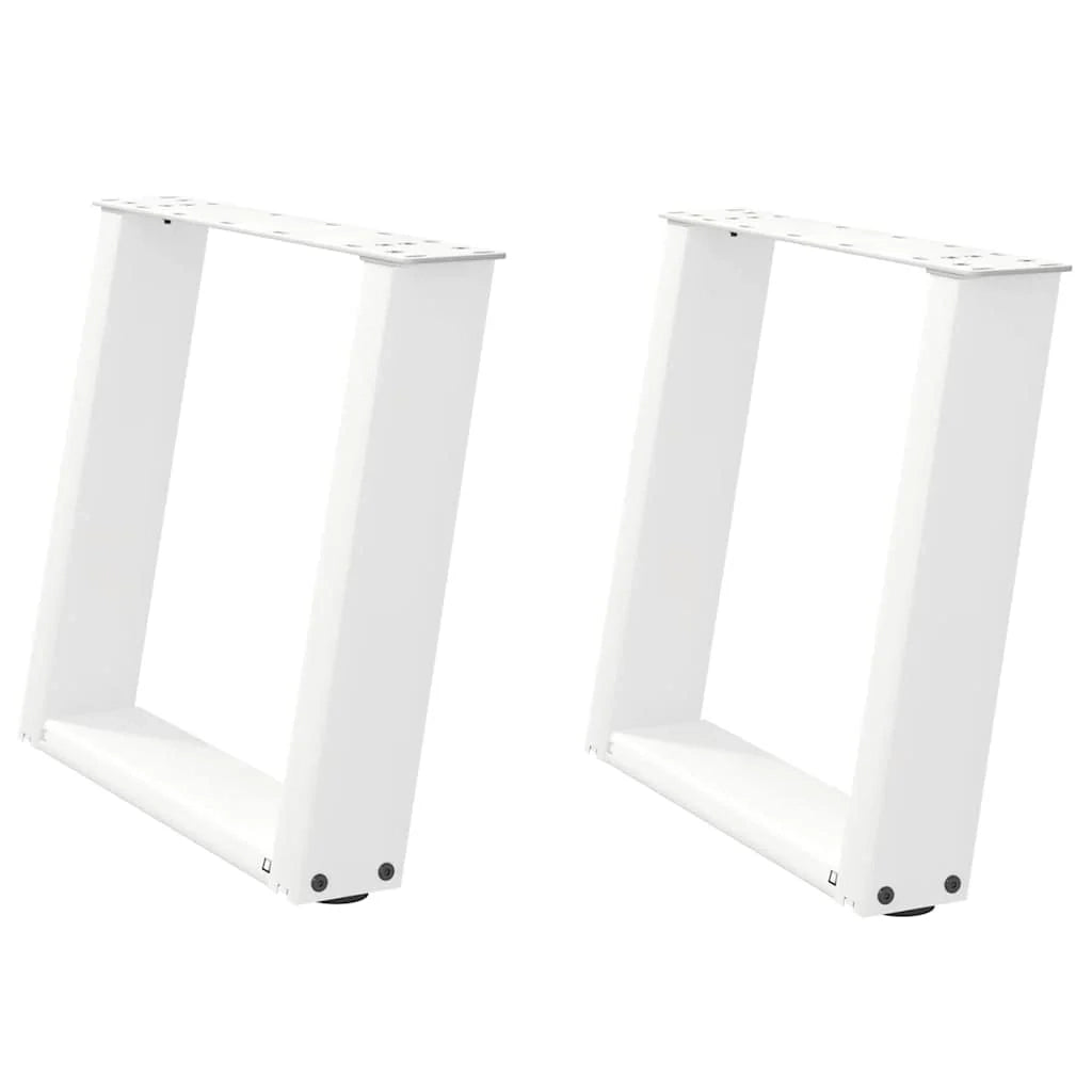 Set di 2 gambe regolabili per tavolino da caffè a forma di U 50 x 42-43 cm acciaio bianco 02_0057049