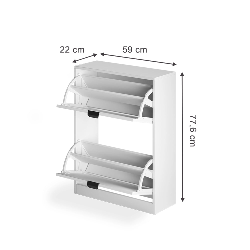 Scarpiera da ingresso Gizmo Bianco/Nero 59 x 77.6 cm con 2 scomparti Vicco