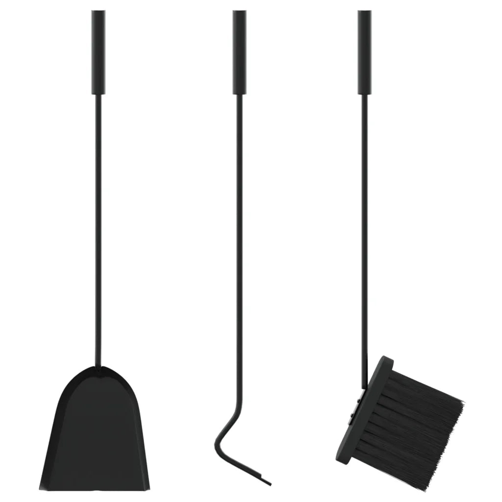Set di attrezzi per camino 4 pezzi 22x59 cm in acciaio 156375
