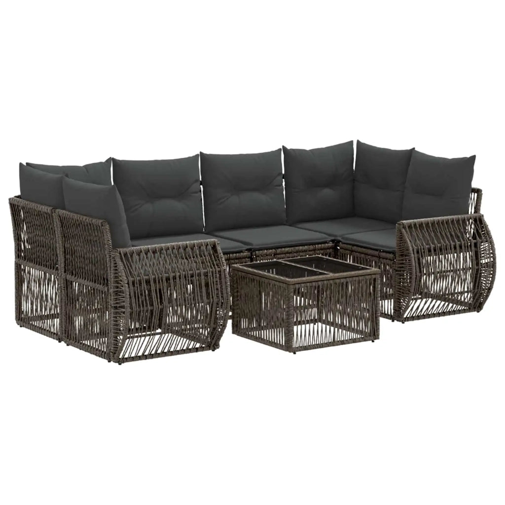 Set Divano da Giardino 7 pz Grigio polyrattan 3435353