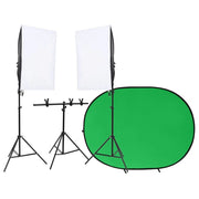 Kit per studio fotografico con illuminazione e schermo con sfondo nero 02_0042441