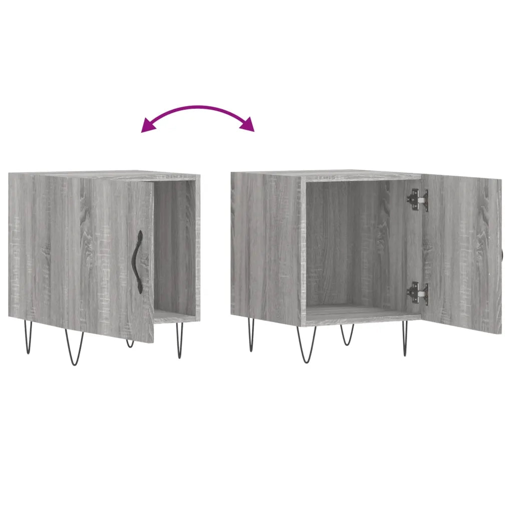 Comodini 2 pz-Set di 2 Tavolino da notte Grigio Sonoma 40x40x50 cm in Legno Multistrato 378132