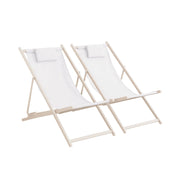 Set di 2 sedie da giardino in acciaio pieghevole multi posizioni con