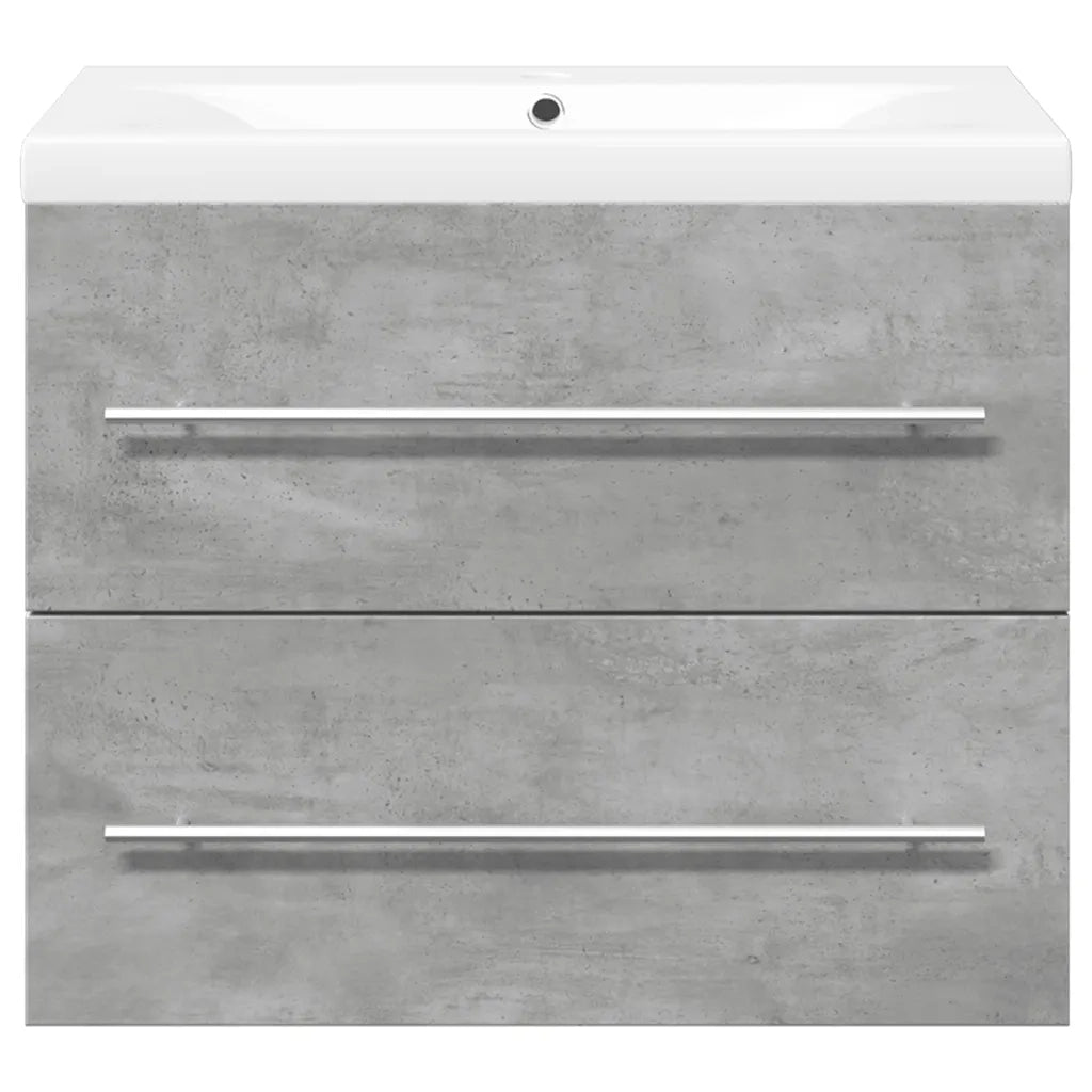 Set Mobili da Bagno 2 pz Grigio Cemento in Legno Multistrato 3324920