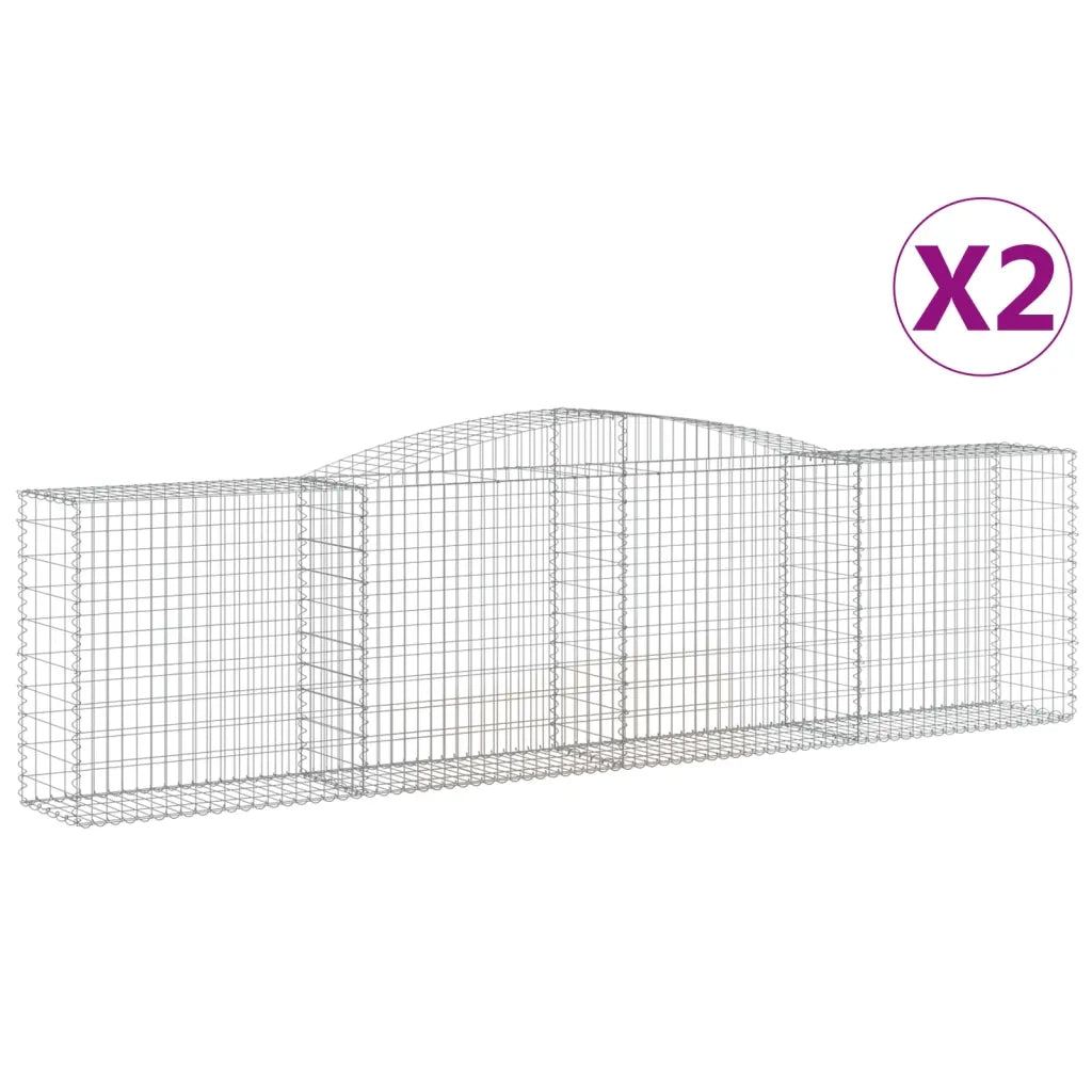 Cesti Gabbioni ad Arco 2 pz 400x50x100/120 cm Ferro Zincato 3146996