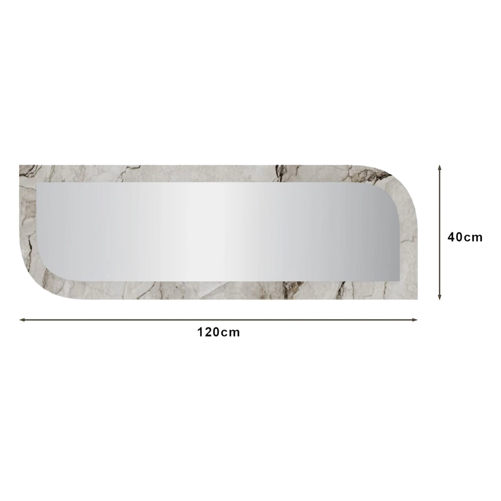 Grana, Specchio Forma Rettangolare, 120x40h cm Grigio Marmo