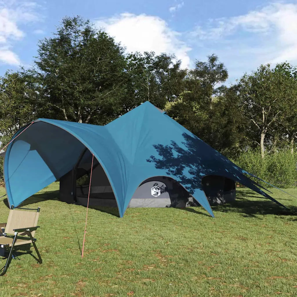 Tenda Teepee per 7 Persone Blu e Grigio 600 x 600 x 347 cm