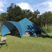 Tenda Teepee per 7 Persone Blu e Grigio 600 x 600 x 347 cm