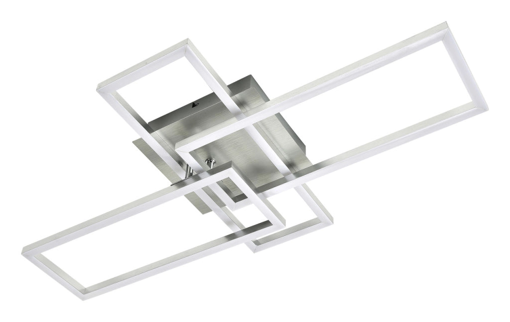 ZMH Lampada da soffitto LED geometrica dimmerabile argento 36W 64CM per casa moderna