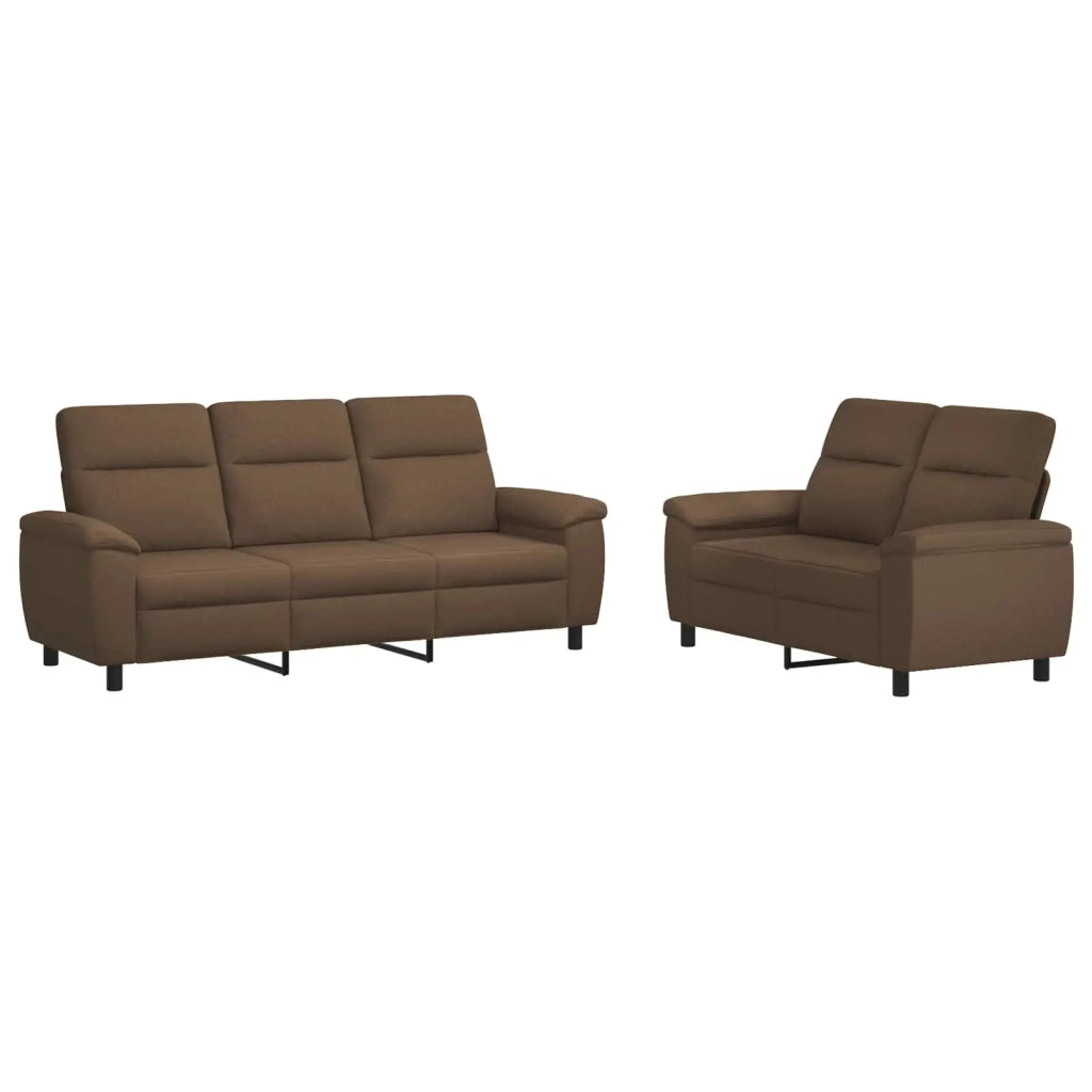 Set di divani 2 pcs Marrone Tessuto 3430703