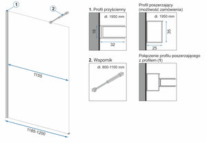 Parete Doccia Rea Aero N 120 Transparent Mensola Evo