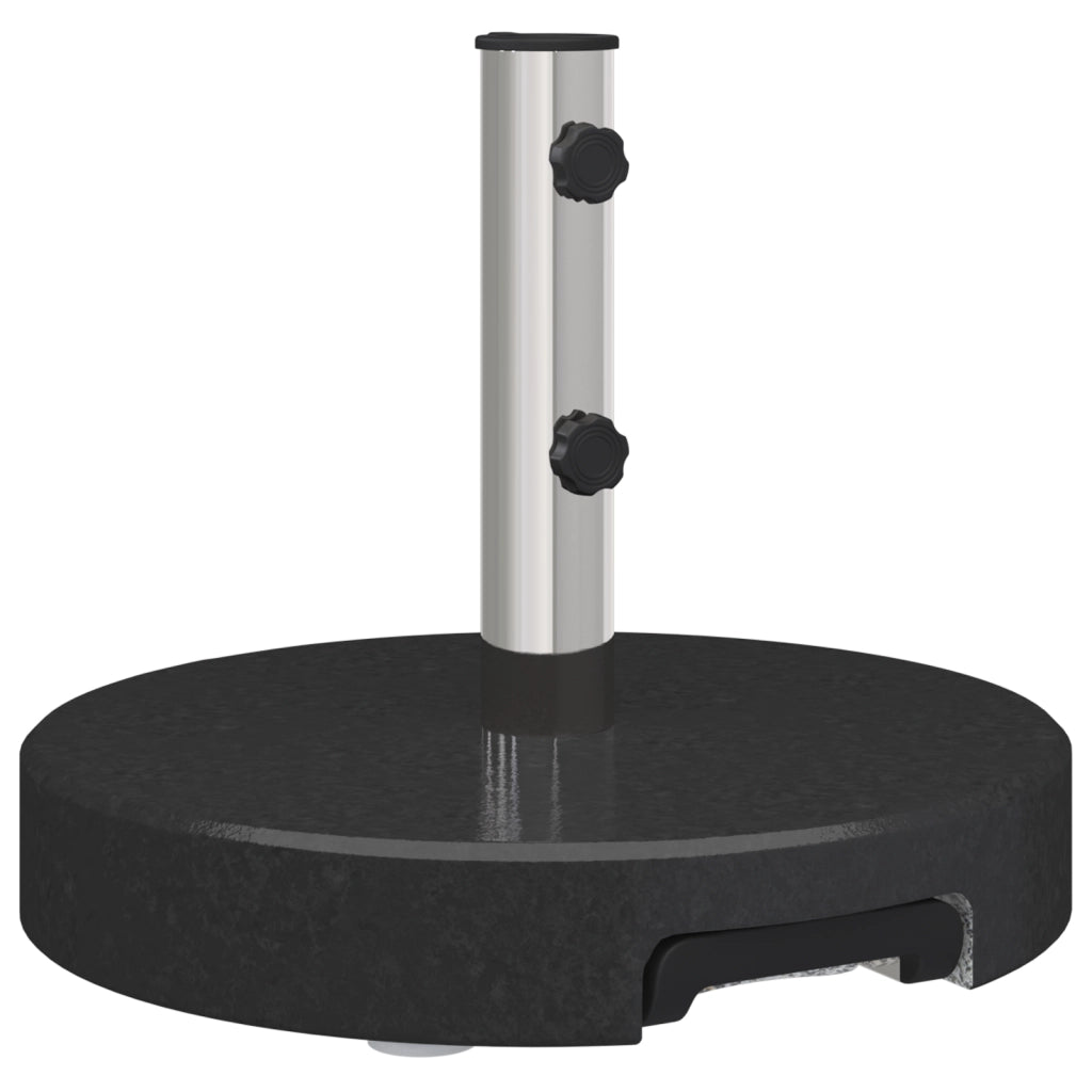 Base per Ombrello con Ruote con Maniglia Nero Granito 29 kg Rotonda