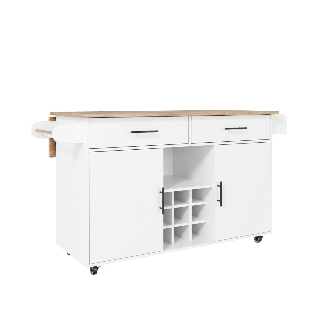 Tavolo da cucina con cassetti ¨C Minimal ¨C Effetto legno marrone, 90x60x85 cm