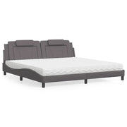 Letto Viana con Materasso Grigio 200x200 cm in Similpelle 3208820