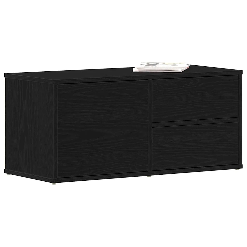 Mobile TV-Credenza per TV-Console TV Rovere Nero 80 x 34 x 36 cm Legno multistrato