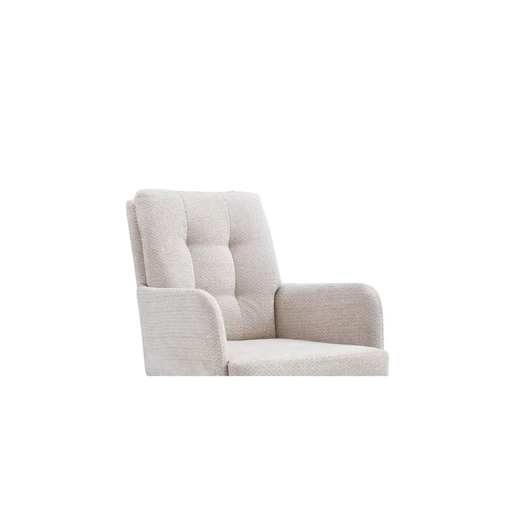 Sedia girevole PLUMO - Tessuto beige - L50 x H85 x P62 cm