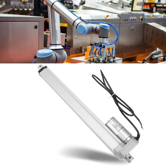 Motore lineare 12 V con distanza di 150 mm e carico massimo di 40 kg, adatto per avvolgitori elettrici di porte e applicazioni automatiche per azionamenti morbidi