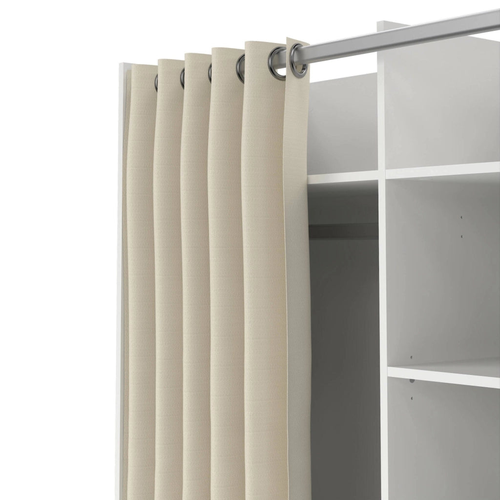 Guardaroba grande Alfango, Mobile camera da letto, Cabina armadio portabiti, Armadio appendiabiti, 100x48 h160 cm, Bianco