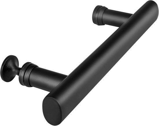 Maniglia di allacciamento - Maniglione di vetro - 145mm - Nero - Acciaio inossidabile