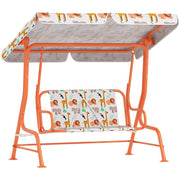 DONDOLO PER BAMBINI ALTALENA DA GIARDINO 2 POSTI 112X75X120CM ARANCIONE