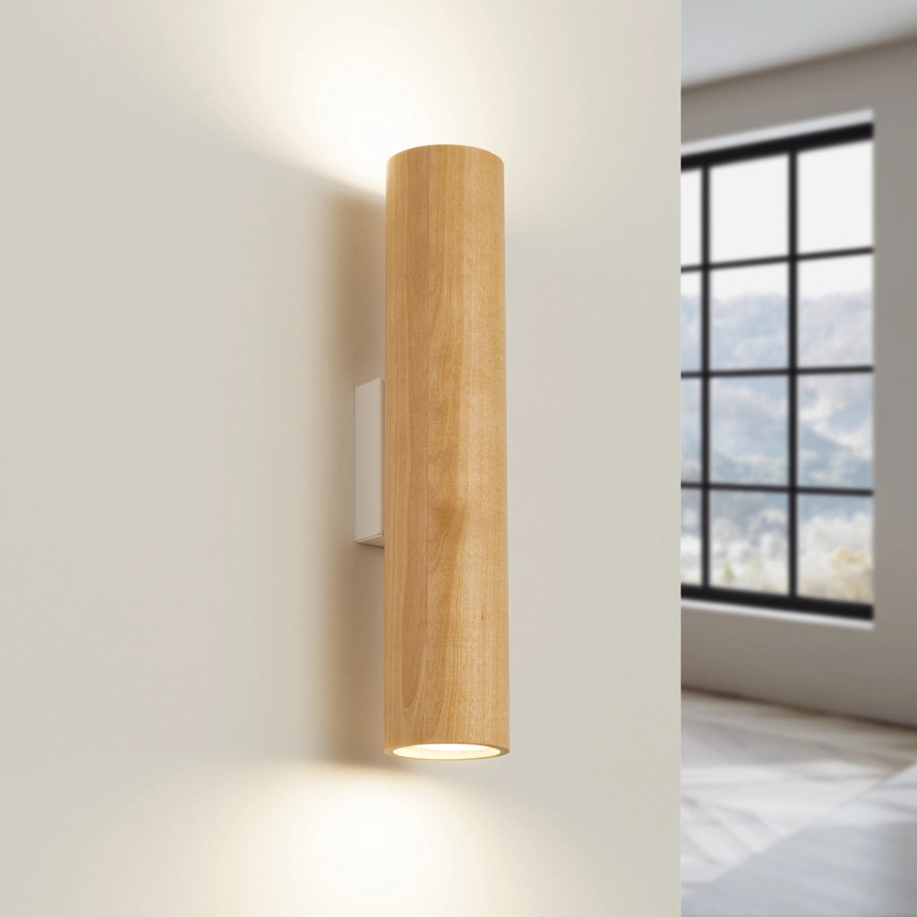Applique scandinava legno/bianco up&down 2xGU10 Casano
