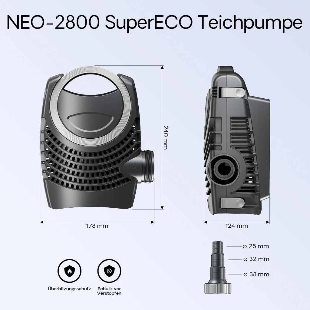 Set filtrante per laghetto CPF-2500 fino a 6000l UVC 11W Pompa NEO2800 Tubo