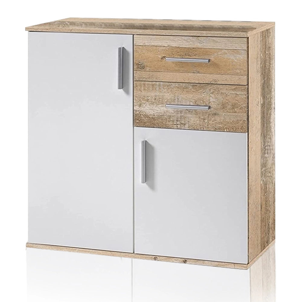 Mobile Madia con Cassetti Ante 2 Ripiani Mobiletto Credenza Cucina Bagno Moderna