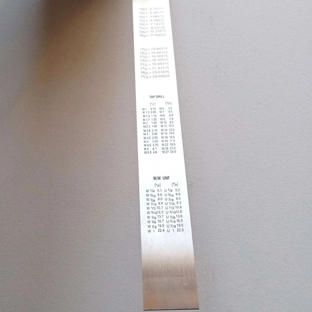 Ff group 60cm righello flessibile in acciaio inox misurazione metrica con tabella di conversione