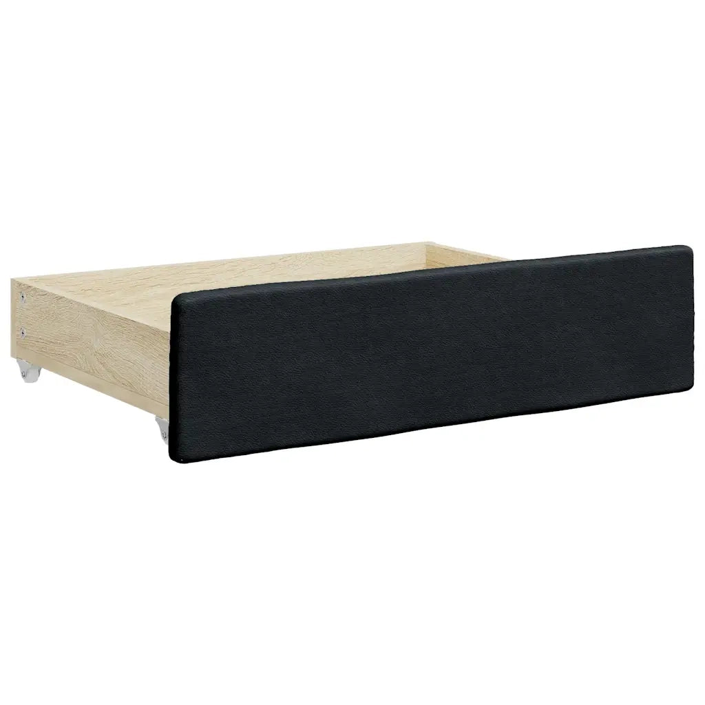 Cassetti da Letto 2 pz Neri in Legno Multistrato e Similpelle CFW3891428