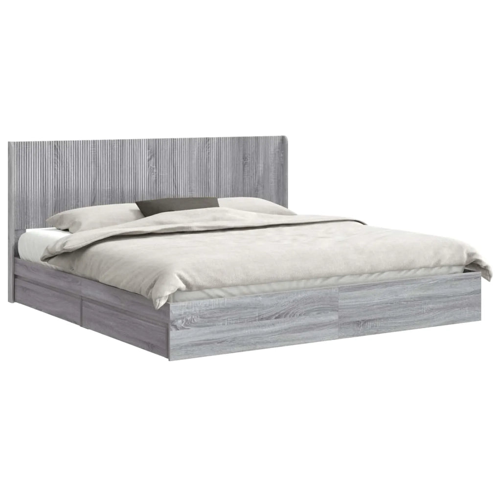 Struttura del letto con stoccaggio e testata Grigio Sonoma 3414006