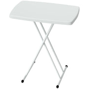 Tavolo da giardino; tavolo portatile da esterno in plastica e metallo; tavolo bistrot per terrazza; giardino; bianco